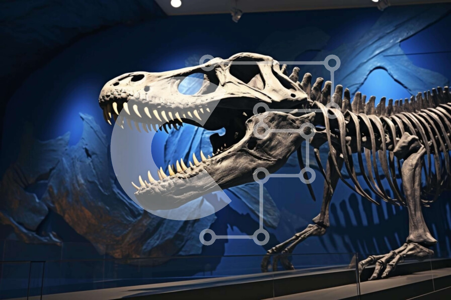 Intra Συλλεκτικό Ξύλινο Παζλ Plywood  4mm - Έκθεση Σκελετού Τυραννόσαυρου Σε Ξύλινο Κουτί - Διαστάσεις Puzzle: 10x10 cm – 25 κομμάτια