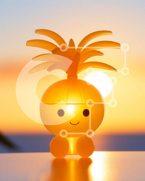 Intra Συλλεκτικό Ξύλινο Παζλ Plywood  4mm - Χαρούμενο φως σε σχήμα ανανά Σε Ξύλινο Κουτί - Διαστάσεις: 10x10 cm – 25 κομμάτια