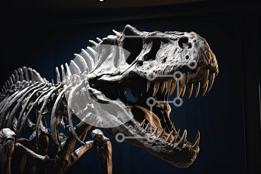 Intra Συλλεκτικό Ξύλινο Παζλ Plywood  4mm - Έκθεση Σκελετού Τυραννόσαυρου Σε Ξύλινο Κουτί - Διαστάσεις: 10x10 cm – 25 κομμάτια