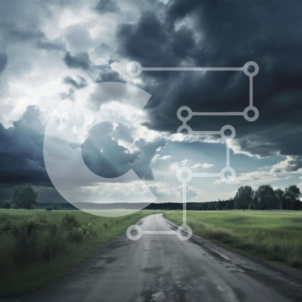 Intra Συλλεκτικό Ξύλινο Παζλ Plywood  4mm - Σκοτεινός Θυελλώδης Ουρανός με Κενό Δρόμο Σε Ξύλινο Κουτί - Διαστάσεις Puzzle: 10x10 cm – 25 κομμάτια