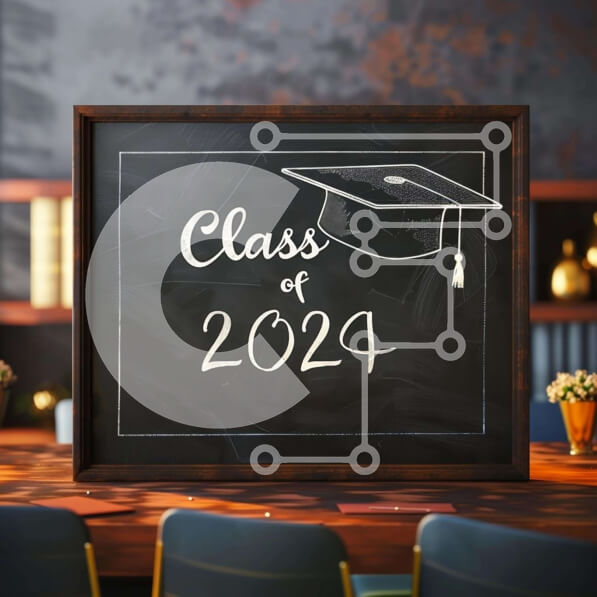 Intra Συλλεκτικό Ξύλινο Παζλ Plywood  4mm - Τάξη 2024 Μαυροπίνακας και Κεφ. Αποφοίτησης Σε Ξύλινο Κουτί - Διαστάσεις Puzzle: 10x10 cm – 25 κομμάτια