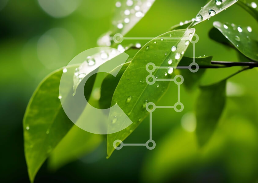 Intra Συλλεκτικό Ξύλινο Παζλ Plywood  4mm - Κλαδί δέντρου με σταγονίδια νερού Σε Ξύλινο Κουτί - Διαστάσεις: 10x10 cm – 25 κομμάτια