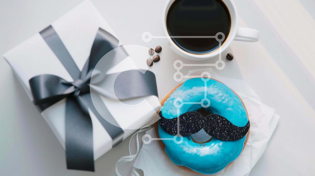 Σετ των 2 Intra Συλλεκτικό Ξύλινο Παζλ Plywood  4mm - Μπλε μουστάκι ντόνατ με αρκουδάκια και καφέ Σε Ξύλινο Κουτί - Διαστάσεις: 10x10 cm – 25 κομμάτια