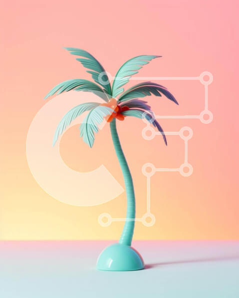 Intra Συλλεκτικό Ξύλινο Παζλ Plywood  4mm - Μικρός φοίνικας σε πολύχρωμο φόντο Σε Ξύλινο Κουτί - Διαστάσεις: 10x10 cm – 25 κομμάτια