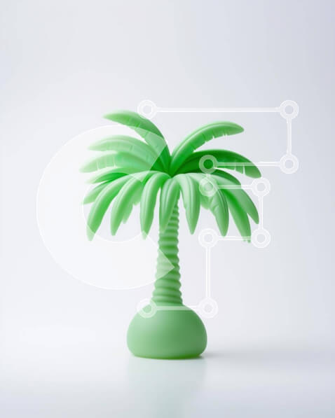 Intra Συλλεκτικό Ξύλινο Παζλ Plywood  4mm - Μινιμαλιστικός πράσινος φοίνικας Σε Ξύλινο Κουτί - Διαστάσεις: 10x10 cm – 25 κομμάτια