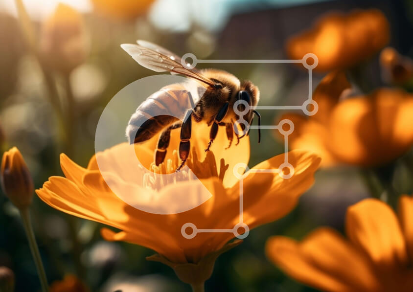 Intra Συλλεκτικό Ξύλινο Παζλ Plywood  4mm - Επικονίαση μελισσών Σε Ξύλινο Κουτί - Διαστάσεις: 10x10 cm – 25 κομμάτια