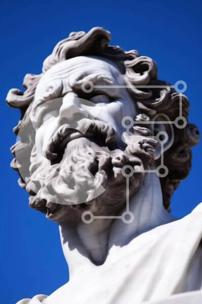 Intra Συλλεκτικό Ξύλινο Παζλ Plywood  4mm - Κοντινό πλάνο της αρχαίας ελληνικής προτομής Σε Ξύλινο Κουτί - Διαστάσεις Puzzle: 10x10 cm – 25 κομμάτια