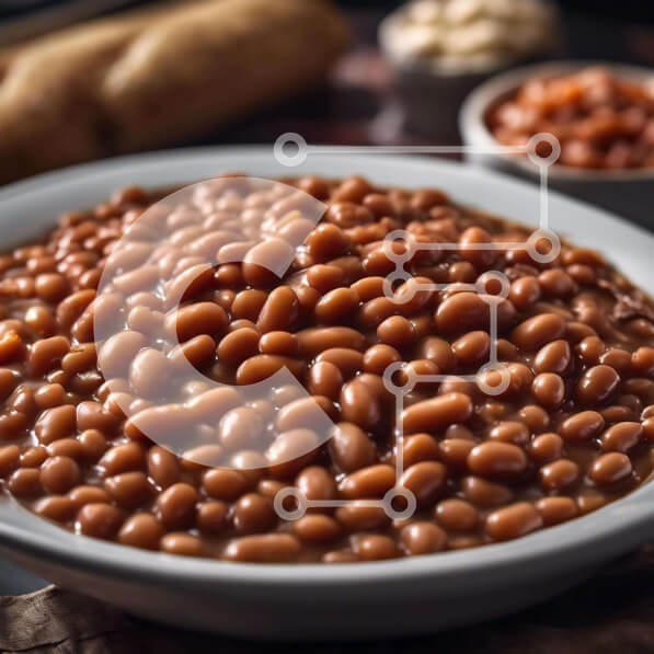 Σετ των 2 Intra Συλλεκτικό Ξύλινο Παζλ Plywood  4mm - Φασόλια φούρνου με ψωμί και κουτάλια Σε Ξύλινο Κουτί - Διαστάσεις: 10x10 cm – 25 κομμάτια