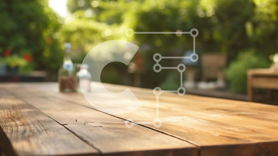 Intra Συλλεκτικό Ξύλινο Παζλ Plywood  4mm - Ξύλινο τραπέζι εξωτερικού χώρου με γυάλινο μπουκάλι Σε Ξύλινο Κουτί - Διαστάσεις: 10x10 cm – 25 κομμάτια