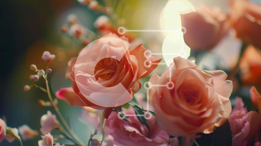 Intra Συλλεκτικό Ξύλινο Παζλ Plywood  4mm - Μπουκέτο με ροζ και πορτοκαλί τριαντάφυλλα Σε Ξύλινο Κουτί - Διαστάσεις: 10x10 cm – 25 κομμάτια