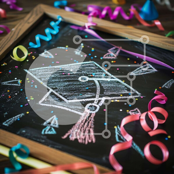 Intra Συλλεκτικό Ξύλινο Παζλ Plywood  4mm - Μαυροπίνακας με καπάκι αποφοίτησης και εορταστικές διακοσμήσεις Σε Ξύλινο Κουτί - Διαστάσεις Puzzle: 10x10 cm – 25 κομμάτια