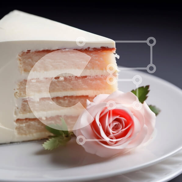 Σετ των 2 Intra Συλλεκτικό Ξύλινο Παζλ Plywood  4mm - Φέτα λευκή τούρτα με ροζ τριαντάφυλλο Σε Ξύλινο Κουτί - Διαστάσεις: 10x10 cm – 25 κομμάτια