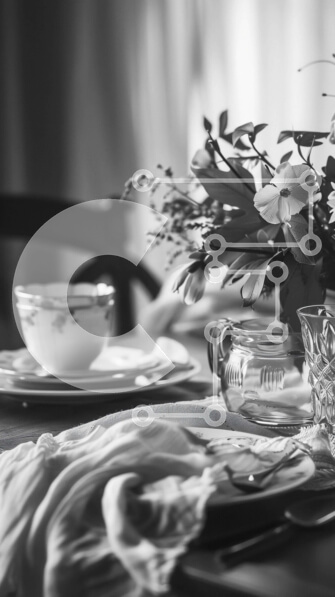 Intra Συλλεκτικό Ξύλινο Παζλ Plywood  4mm - Τραπεζαρία με κομψή διακόσμηση Σε Ξύλινο Κουτί - Διαστάσεις Puzzle: 10x10 cm – 25 κομμάτια