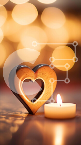 Intra Συλλεκτικό Ξύλινο Παζλ Plywood  4mm - Ρομαντικό κερί σε σχήμα καρδιάς σε ένα ζεστό περιβάλλον Σε Ξύλινο Κουτί - Διαστάσεις: 10x10 cm – 25 κομμάτια