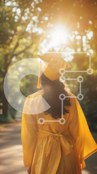 Intra Συλλεκτικό Ξύλινο Παζλ Plywood  4mm - Γυναίκα με φόρεμα αποφοίτησης που περπατά στο δρόμο Σε Ξύλινο Κουτί - Διαστάσεις Puzzle: 10x10 cm – 25 κομμάτια