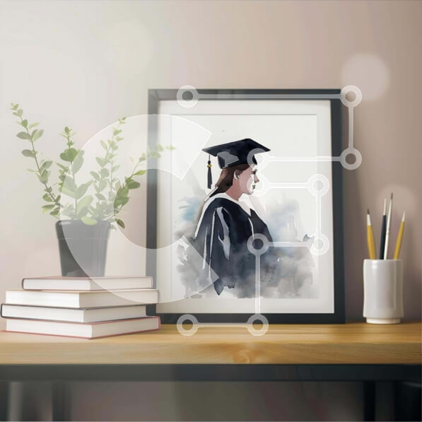 Intra Συλλεκτικό Ξύλινο Παζλ Plywood  4mm - Πορτρέτο αποφοίτησης νεαρής γυναίκας Σε Ξύλινο Κουτί - Διαστάσεις Puzzle: 10x10 cm – 25 κομμάτια