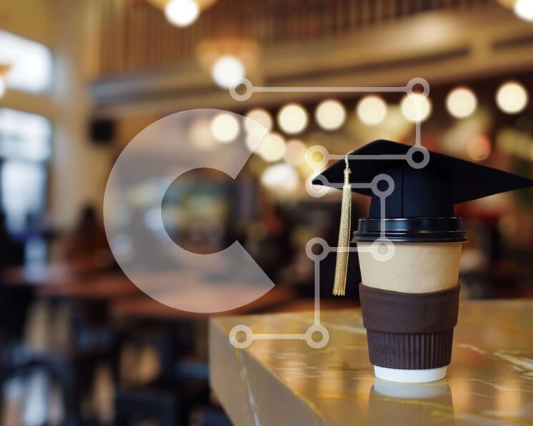 Intra Συλλεκτικό Ξύλινο Παζλ Plywood  4mm - Φλιτζάνι καφέ στο καπάκι αποφοίτησης Σε Ξύλινο Κουτί - Διαστάσεις Puzzle: 10x10 cm – 25 κομμάτια