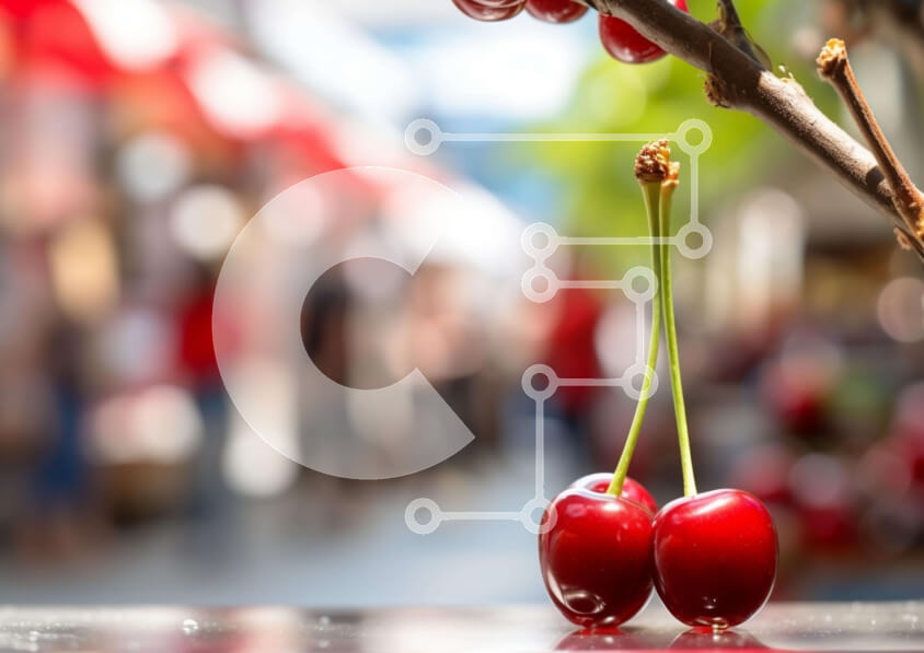 Intra Συλλεκτικό Ξύλινο Παζλ Plywood  4mm - Φρέσκα κεράσια σε κλαδί δέντρου Σε Ξύλινο Κουτί - Διαστάσεις: 10x10 cm – 25 κομμάτια