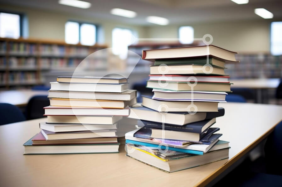 Intra Συλλεκτικό Ξύλινο Παζλ Plywood  4mm - Σκηνή βιβλιοθήκης: Στοίβα από βιβλία σε ξύλινο τραπέζι Σε Ξύλινο Κουτί - Διαστάσεις Puzzle: 10x10 cm – 25 κομμάτια