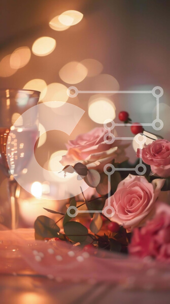 Intra Συλλεκτικό Ξύλινο Παζλ Plywood  4mm - Κομψό τραπέζι με κρασί και τριαντάφυλλα Σε Ξύλινο Κουτί - Διαστάσεις: 10x10 cm – 25 κομμάτια