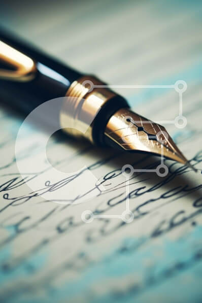 Intra Συλλεκτικό Ξύλινο Παζλ Plywood  4mm - Vintage στυλό σε παλιό χειρόγραφο χαρτί Σε Ξύλινο Κουτί - Διαστάσεις: 10x10 cm – 25 κομμάτια