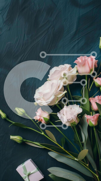 Intra Συλλεκτικό Ξύλινο Παζλ Plywood  4mm - Μπουκέτο με ροζ και λευκά τριαντάφυλλα με κουτί δώρου Σε Ξύλινο Κουτί - Διαστάσεις Puzzle: 10x10 cm – 25 κομμάτια