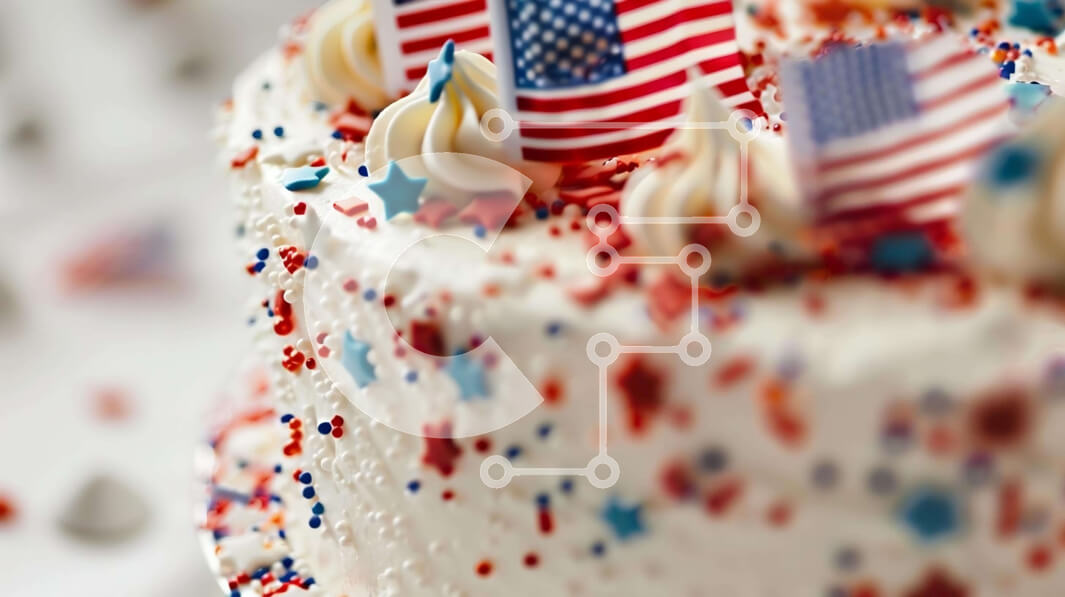 Σετ των 2 Intra Συλλεκτικό Ξύλινο Παζλ Plywood  4mm - Πατριωτική λευκή τούρτα με κόκκινες, λευκές και μπλε διακοσμήσεις Σε Ξύλινο Κουτί - Διαστάσεις: 10x10 cm – 25 κομμάτια