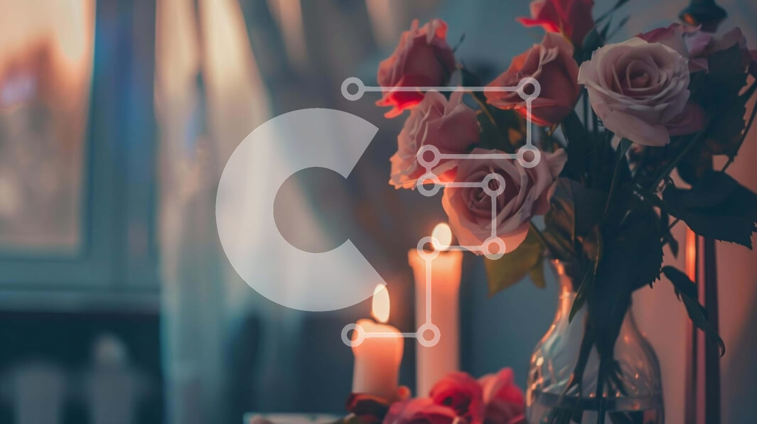 Intra Συλλεκτικό Ξύλινο Παζλ Plywood  4mm - Ροζ τριαντάφυλλα και αναμμένα κεριά στο δωμάτιο Σε Ξύλινο Κουτί - Διαστάσεις Puzzle: 10x10 cm – 25 κομμάτια