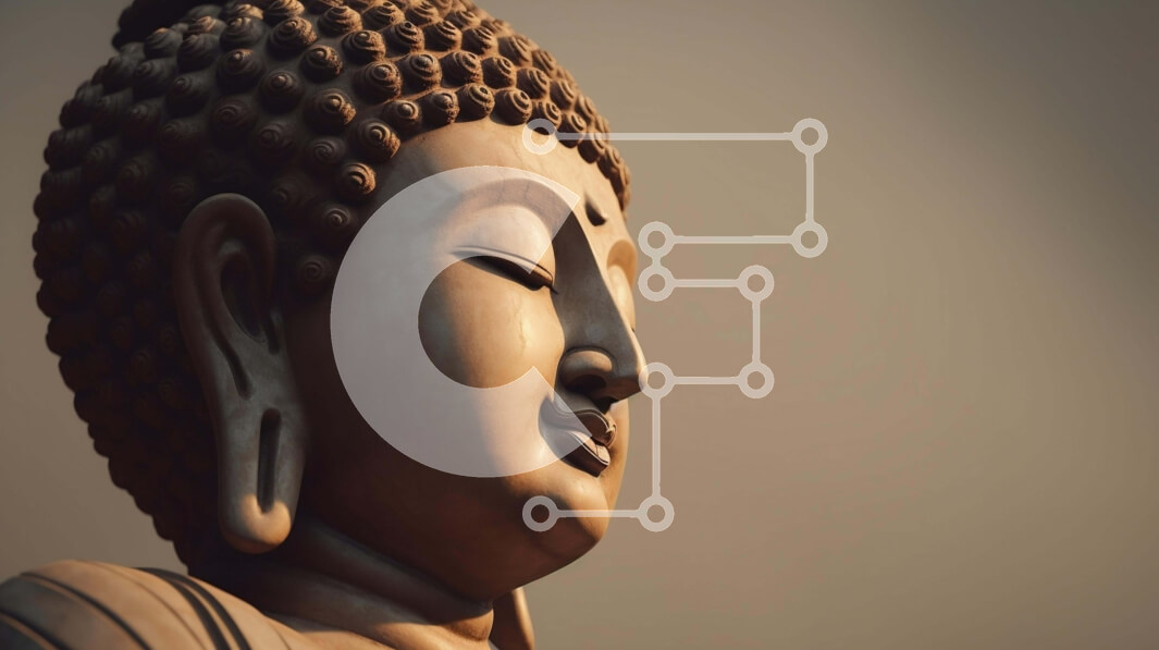 Intra Συλλεκτικό Ξύλινο Παζλ Plywood  4mm - Άγαλμα ηλικιωμένου Βούδα σε θρησκευτικό περιβάλλον Σε Ξύλινο Κουτί - Διαστάσεις Puzzle: 10x10 cm – 25 κομμάτια