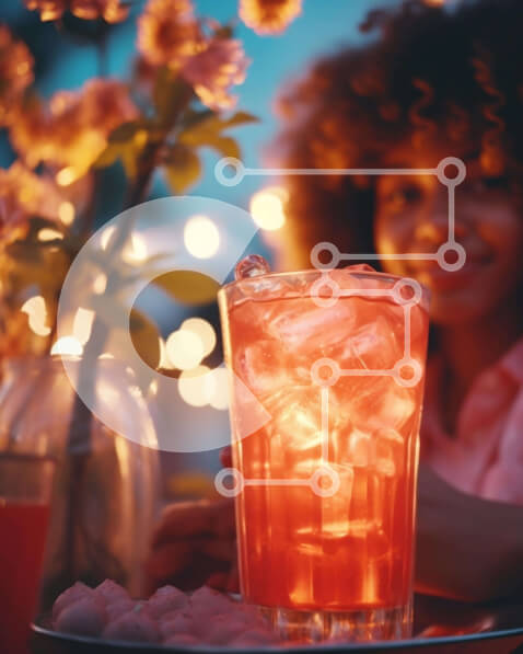 Σετ των 2 Intra Συλλεκτικό Ξύλινο Παζλ Plywood  4mm - Νεαρή γυναίκα με κόκκινο αλκοολούχο ποτό Σε Ξύλινο Κουτί - Διαστάσεις: 10x10 cm – 25 κομμάτια