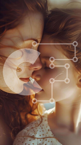 Intra Συλλεκτικό Ξύλινο Παζλ Plywood  4mm - Οικογενειακή αγκαλιά σε εξωτερικούς χώρους με το κορίτσι που φιλά Σε Ξύλινο Κουτί - Διαστάσεις Puzzle: 10x10 cm – 25 κομμάτια