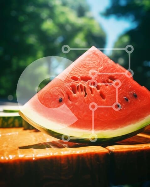 Σετ των 2 Intra Συλλεκτικό Ξύλινο Παζλ Plywood  4mm - Ποικιλία από φέτες καρπούζι και φρέσκα φρούτα Σε Ξύλινο Κουτί - Διαστάσεις: 10x10 cm – 25 κομμάτια