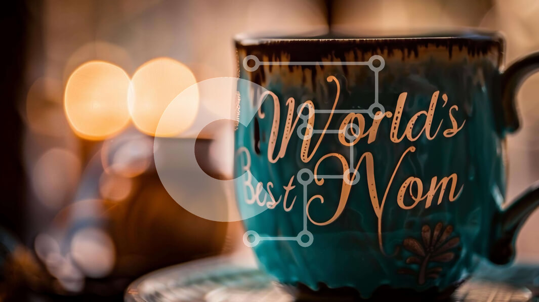 Intra Συλλεκτικό Ξύλινο Παζλ Plywood  4mm - Μπλε κούπα καφέ με το μήνυμα «Η καλύτερη μαμά του κόσμου». Σε Ξύλινο Κουτί - Διαστάσεις Puzzle: 10x10 cm – 25 κομμάτια