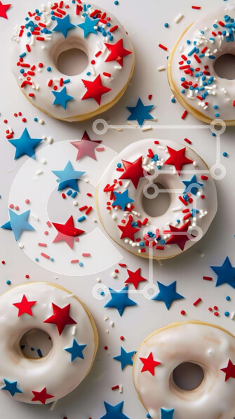 Intra Συλλεκτικό Ξύλινο Παζλ Plywood  4mm - Πατριωτικά ντόνατς για την Ημέρα της Ανεξαρτησίας Σε Ξύλινο Κουτί - Διαστάσεις: 10x10 cm – 25 κομμάτια