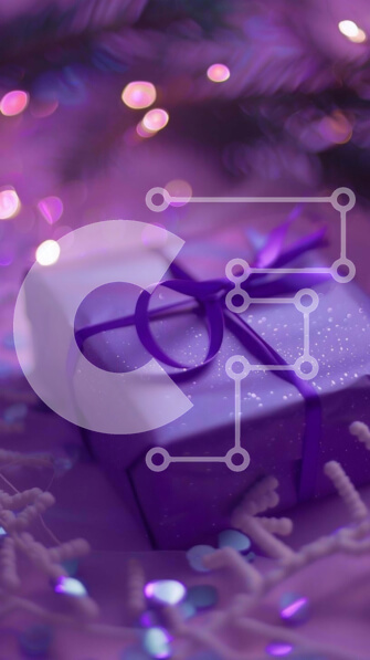 Intra Συλλεκτικό Ξύλινο Παζλ Plywood  4mm - Κομψό μωβ δώρο με νιφάδες χιονιού και κομφετί Σε Ξύλινο Κουτί - Διαστάσεις Puzzle: 10x10 cm – 25 κομμάτια