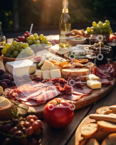 Σετ των 2 Intra Συλλεκτικό Ξύλινο Παζλ Plywood  4mm - Ποικιλία από νόστιμα φαγητά σε πιατέλα Σε Ξύλινο Κουτί - Διαστάσεις: 10x10 cm – 25 κομμάτια