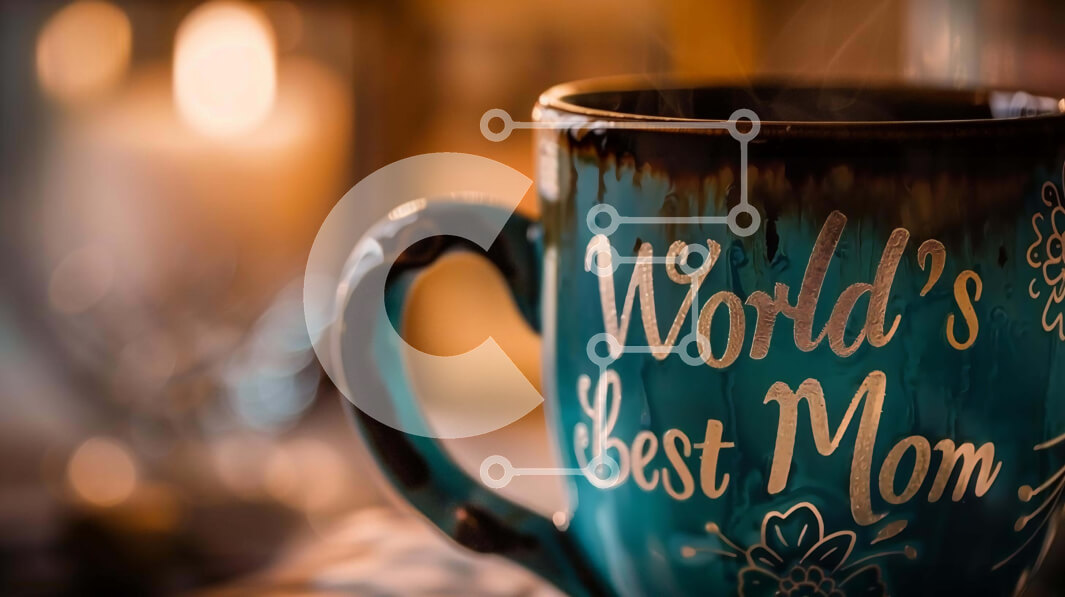 Intra Συλλεκτικό Ξύλινο Παζλ Plywood  4mm - Η καλύτερη κούπα καφέ Mom στον κόσμο στο τραπέζι με κεριά Σε Ξύλινο Κουτί - Διαστάσεις: 10x10 cm – 25 κομμάτια