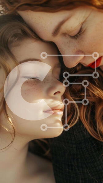 Intra Συλλεκτικό Ξύλινο Παζλ Plywood  4mm - Μητέρα που αγκαλιάζει την κοιμισμένη κόρη Σε Ξύλινο Κουτί - Διαστάσεις Puzzle: 10x10 cm – 25 κομμάτια