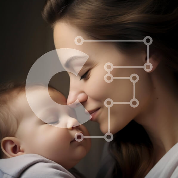 Intra Συλλεκτικό Ξύλινο Παζλ Plywood  4mm - Στιγμή Δεσμού Μητέρας και Μωρού Σε Ξύλινο Κουτί - Διαστάσεις Puzzle: 10x10 cm – 25 κομμάτια