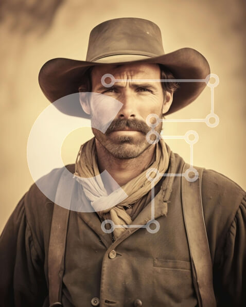 Intra Συλλεκτικό Ξύλινο Παζλ Plywood  4mm - Άνδρας καουμπόη με παλιομοδίτικη ενδυμασία Σε Ξύλινο Κουτί - Διαστάσεις Puzzle: 10x10 cm – 25 κομμάτια