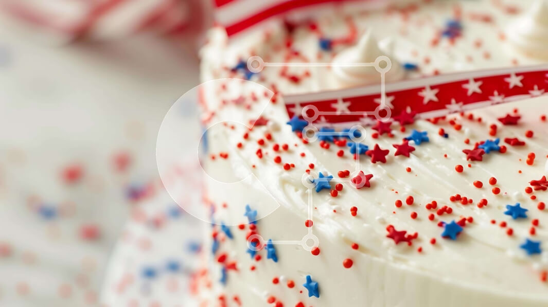 Σετ των 2 Intra Συλλεκτικό Ξύλινο Παζλ Plywood  4mm - Λευκή τούρτα με κόκκινα, λευκά και μπλε αστέρια Σε Ξύλινο Κουτί - Διαστάσεις: 10x10 cm – 25 κομμάτια