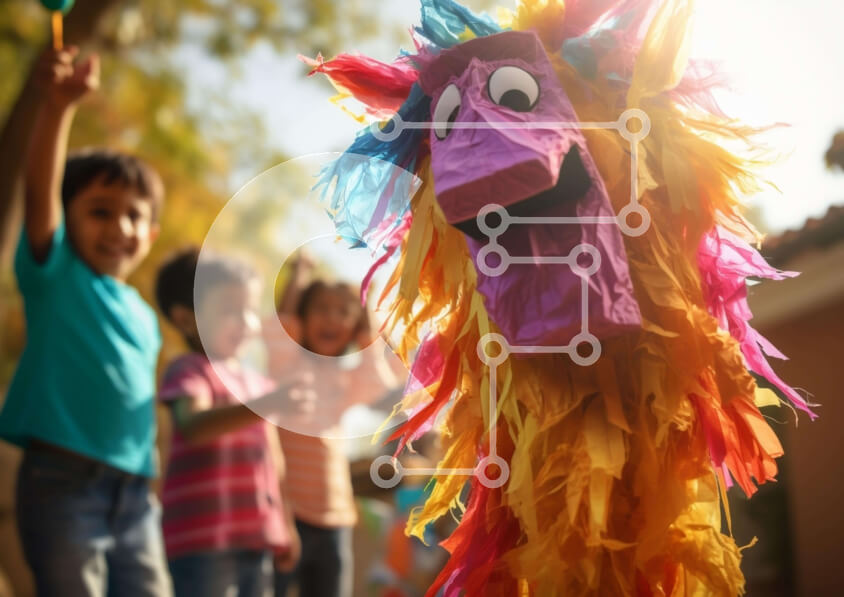 Intra Συλλεκτικό Ξύλινο Παζλ Plywood  4mm - Πολύχρωμη μαριονέτα σε σχήμα λάμα με παιδιά Σε Ξύλινο Κουτί - Διαστάσεις Puzzle: 10x10 cm – 25 κομμάτια