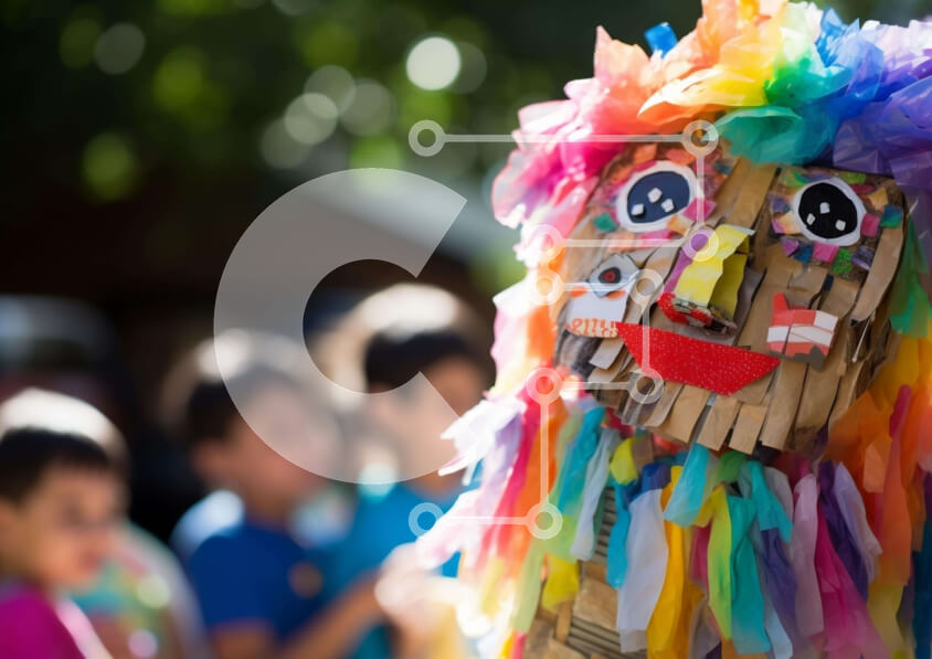 Intra Συλλεκτικό Ξύλινο Παζλ Plywood  4mm - Πολύχρωμη Paper-Mache μάσκα σε εορταστική γιορτή Σε Ξύλινο Κουτί - Διαστάσεις Puzzle: 10x10 cm – 25 κομμάτια