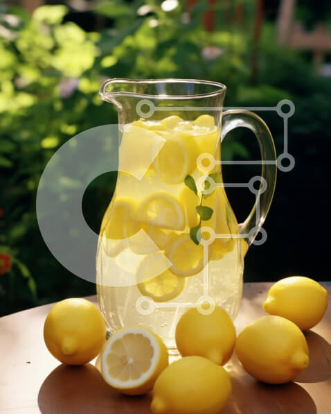 Σετ των 2 Intra Συλλεκτικό Ξύλινο Παζλ Plywood  4mm - Στάμνα λεμονάδας με φρέσκα φρούτα σε εξωτερικούς χώρους Σε Ξύλινο Κουτί - Διαστάσεις: 10x10 cm – 25 κομμάτια