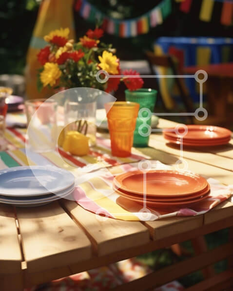 Σετ των 2 Intra Συλλεκτικό Ξύλινο Παζλ Plywood  4mm - Πολύχρωμη εγκατάσταση τραπεζαρίας εξωτερικού χώρου Σε Ξύλινο Κουτί - Διαστάσεις: 10x10 cm – 25 κομμάτια