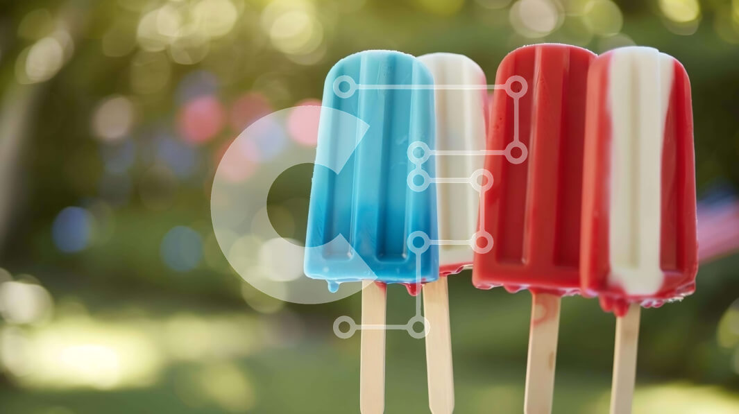 Intra Συλλεκτικό Ξύλινο Παζλ Plywood  4mm - Πατριωτικά Popsicles για τον εορτασμό της Ημέρας της Ανεξαρτησίας Σε Ξύλινο Κουτί - Διαστάσεις Puzzle: 10x10 cm – 25 κομμάτια