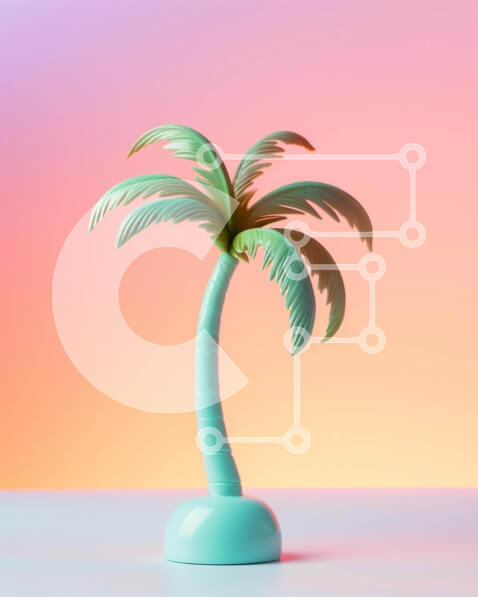 Σετ των 2 Intra Συλλεκτικό Ξύλινο Παζλ Plywood  4mm - Μικρός φοίνικας σε ζωντανό πορτοκαλί και ροζ φόντο Σε Ξύλινο Κουτί - Διαστάσεις: 10x10 cm – 25 κομμάτια