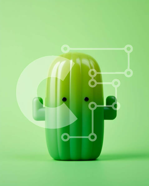 Σετ των 2 Intra Συλλεκτικό Ξύλινο Παζλ Plywood  4mm - Χαρούμενο παιχνίδι κάκτος σε πράσινο φόντο Σε Ξύλινο Κουτί - Διαστάσεις: 10x10 cm – 25 κομμάτια