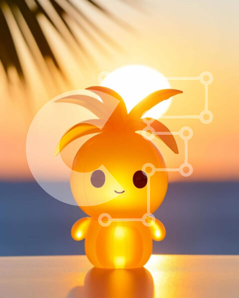 Intra Συλλεκτικό Ξύλινο Παζλ Plywood  4mm - Παιχνίδι ανανά με έντονο φωτισμό στο ηλιοβασίλεμα Σε Ξύλινο Κουτί - Διαστάσεις: 10x10 cm – 25 κομμάτια