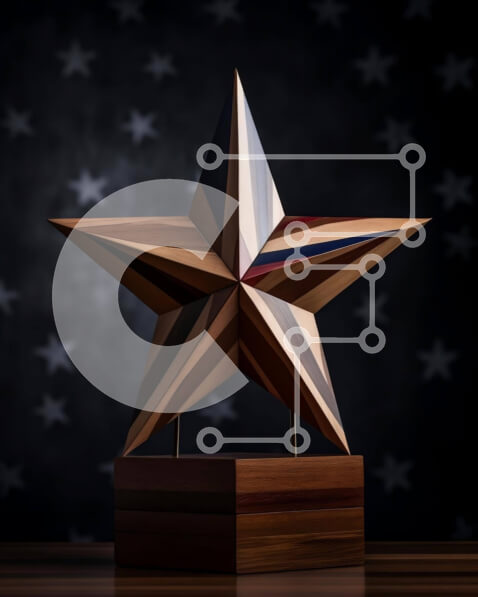 Intra Συλλεκτικό Ξύλινο Παζλ Plywood  4mm - Ξύλινο γλυπτό σε σχήμα αστεριού Σε Ξύλινο Κουτί - Διαστάσεις: 10x10 cm – 25 κομμάτια